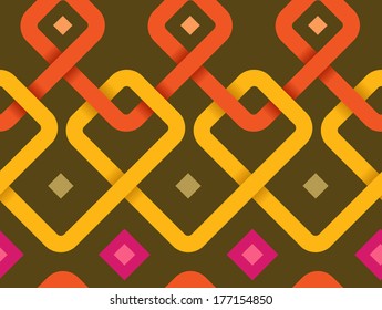 Seamless zigzag pattern with tangled colorful lines. Can be used in textiles or print design.