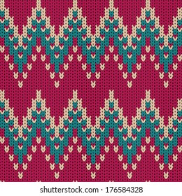 seamless zigzag vector knitted background
