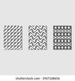 Seamless zigzag wave line pattern with grunge effect. black and white element. vector illustration