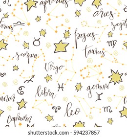 Seamless with zodiac