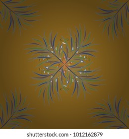Seamless.Autumn background with colorful leaves. Varied leaves on brown, gray and green colors. Vector illustration.