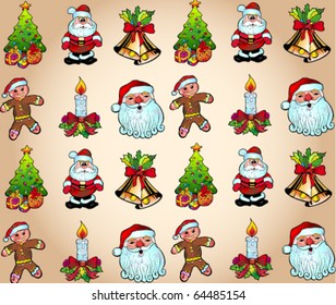 Papel de escritorio navideño impecable con varios elementos de diseño