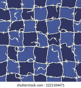seamlessly continuous barbed wire pattern,