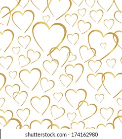 golden hearts background