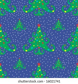 seamlessly repeat pattern with christmas-trees