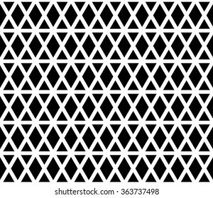 Seamlessly repeatable abstract, monochrome grid, mesh pattern. Editable vector