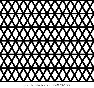 Seamlessly repeatable abstract, monochrome grid, mesh pattern. Editable vector