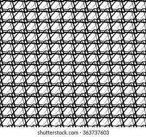Seamlessly repeatable abstract, monochrome grid, mesh pattern. Editable vector