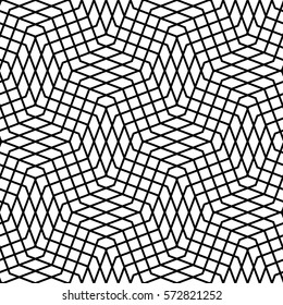 Seamlessly repeatable geometric monochrome pattern with distorted lines