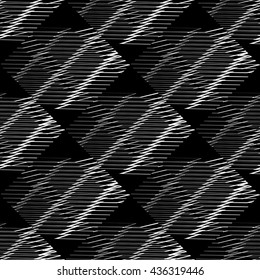 Seamlessly repeatable geometric pattern - Abstract monochrome background, texture