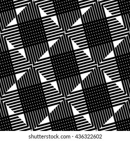 Seamlessly repeatable geometric pattern - Abstract monochrome background, texture