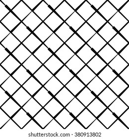 Seamlessly repeatable grid, mesh pattern. Simple lattice, grillage texture. Vector.