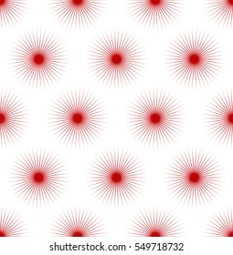 Seamlessly repeatable pattern with radial motif /Red, white duotone version/