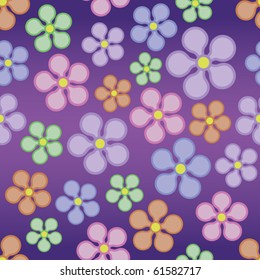 A seamlessly repeatable retro flower background.