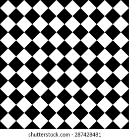 Seamlessly repeatable vector pattern. Checkered (chequered) background with tilted squares.