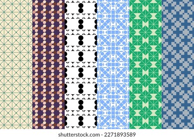 Seamlessly set pattern. Symmetric abstract wallpaper. Digital paper, textile print. Vector illustration.