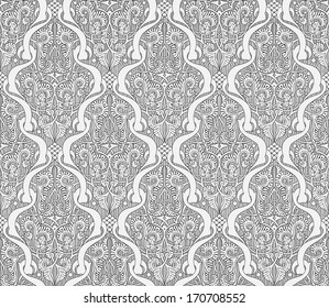 Seamlessly tilable repeating Art Nouveau style motif pattern