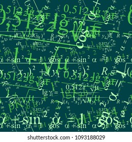 Seamlessly vector wallpaper mathematics on blackboard