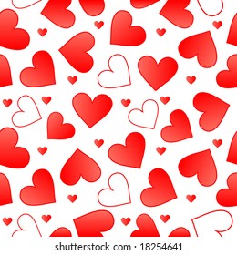 Seamlessly vector wallpaper valentine with hearts