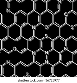 Seamlessly wallpaper chemistry formulas on black