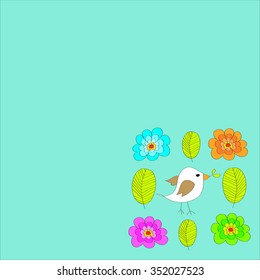 seamless,pattern of birds and flowers and leafs abstract background, vector