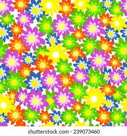  seamless,pattern colorful flower on a white background, vector