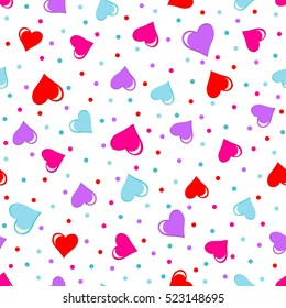 seamless,pattern with hearts on a white  background,vector