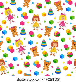 seamless,pattern with toys on a white background,illustration,vector