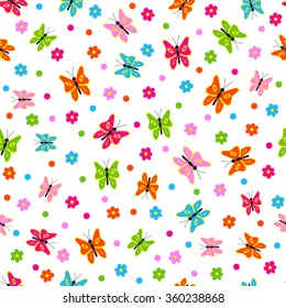  seamless,pattern.butterflies and flower on a white background, vector