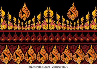 seamless,pixel traditional ethnic, thai pattern, fabric pattern for textiles, rugs, wallpaper, clothing, sarong, batik, wrapping, embroidery, print, background, cover, illustration, vector.