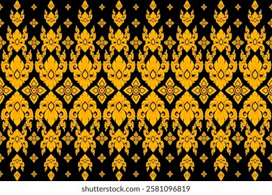 seamless,pixel traditional ethnic, thai pattern, fabric pattern for textiles, rugs, wallpaper, clothing, sarong, batik, wrapping, embroidery, print, background, cover, illustration, vector.