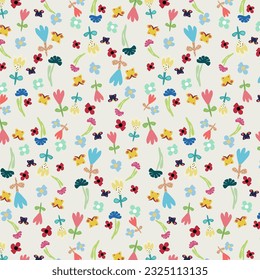 Seamlesss clumsy floral vector pattern