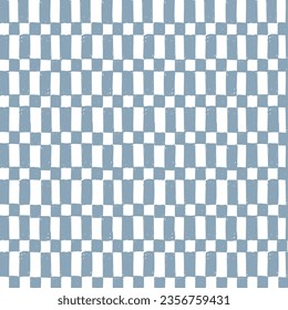 Seamlesss Repeat Hand Drawn Vector Checkerboard Check Pattern Irregular Uneven Textured Doodle