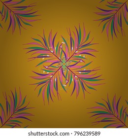 Seamless.Vector illustration. Autumn leaves borders. Fall and summer leaves for decoration. Nature design elements set.
