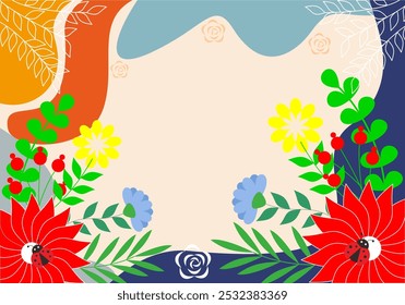 nahtlos.Vektormuster.abstrakte Palmblätter.tropische Blumen auf Hintergrund.