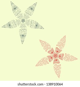 Seammles abstract flower with vintage elements