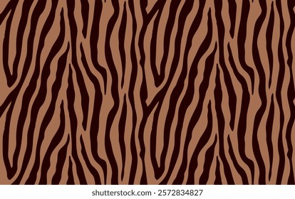 Seampless pattern with vertical stripes in Mocha Mousse colors. Animal zebra print for  fabric and textile design