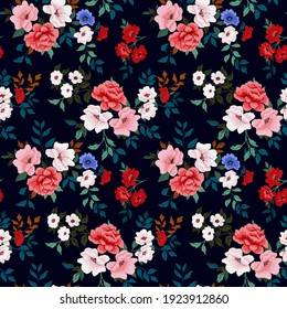 Digital Flower Pattern Beautiful Textile Design Stock Illustration ...