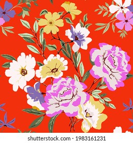 Textura sin foco con flores y hojas

