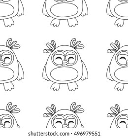 Seamsless pattern with cute owl Vector image