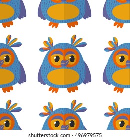 Seamsless pattern with cute owl Vector image