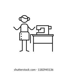 seamstress icon. Element of human hobbies icon for mobile concept and web apps. Thin line seamstress icon can be used for web and mobile on white background
