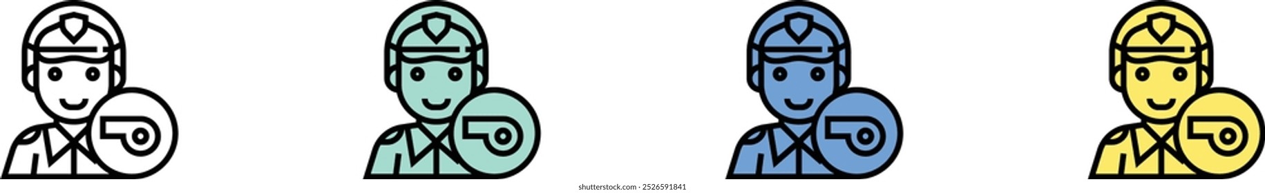 seamstress icon. Outline, Green, Blue and Yellow Style Design Isolated On White Background