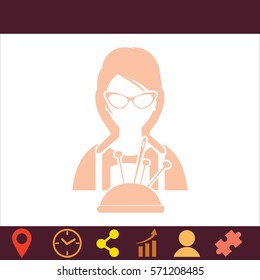 Seamstress  icon. Vector design.