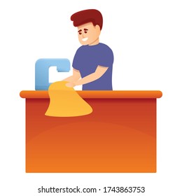 Seamstress man icon. Cartoon of seamstress man vector icon for web design isolated on white background