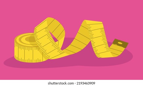 Seamstress measuring centimeter, illustration, vector