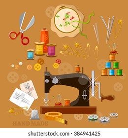 Seamstress and tailor sewing machine tools for scrapbooking 