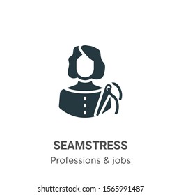 Seamstress vector icon on white background. Flat vector seamstress icon symbol sign from modern professions & jobs collection for mobile concept and web apps design.