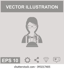 Seamstress vector icon. People at work.