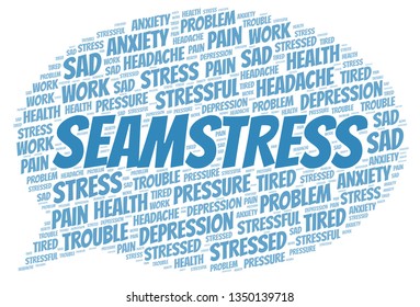 Seamstress word cloud.
